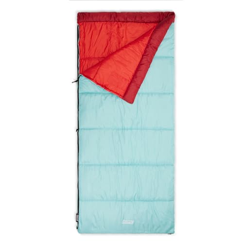 Coleman Flatlands 30/40/50°F Sleeping Bag, Made from 100% Recycled Material, Big & Tall Options, Cool-Weather Sleeping Bag...