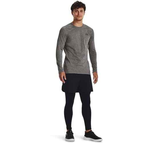 Under Armour - Mens ColdGear Armour Fitted Crew Long-Sleeve T-Shirt, Color Charcoal Light Heather (021), Size: X-Large