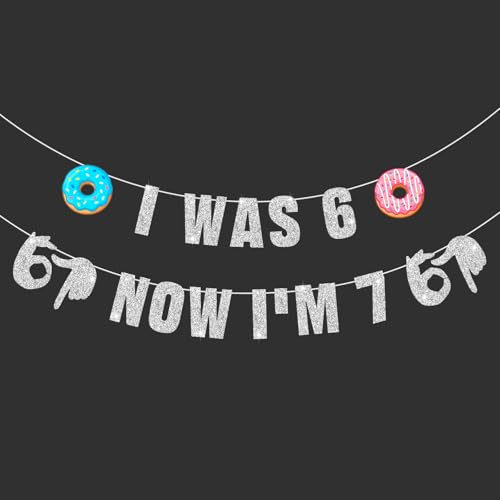CozyNuukee 6 7 Birthday Decorations, 6-7 Meme Party Icecream Banner, Happy-Birthday Decor, Funny Six Seven Theme Party Sup...