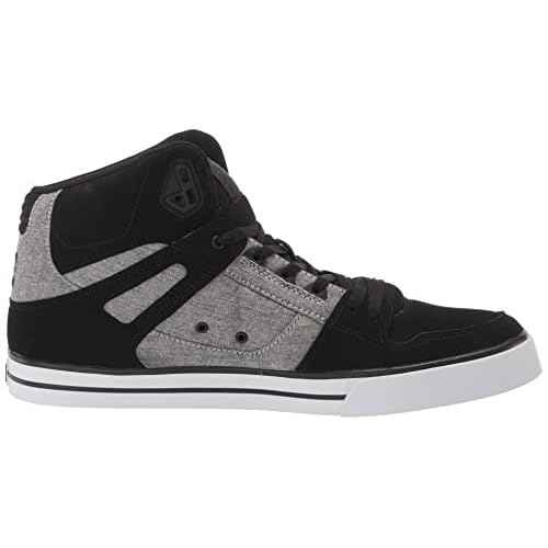 DC Men's Pure High Top Wc Skate Shoes Casual Sneakers, Black/Battleship/Armor, 10.5