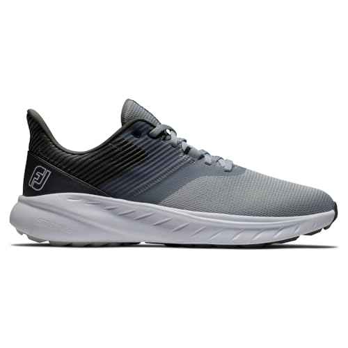 FootJoy Men's FJ Flex Previous Season Style Golf Shoe, Grey/Charcoal, 7.5