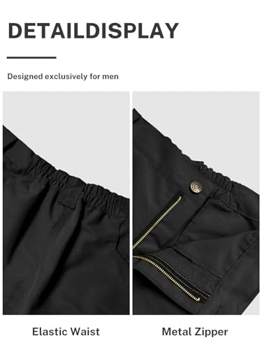 LYRXXX Men's Cargo Shorts for Hiking Work Travel Lightweight Waterproof Tactical Shorts with Multiple Pockets(No Belt)