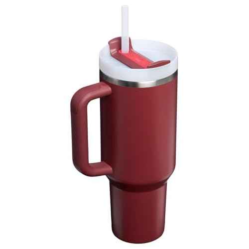 STANLEY Quencher H2.0 Tumbler with Handle and Straw 40 oz | Flowstate 3-Position Lid | Cup Holder Compatible for Travel | Insulated Stainless Steel Cup | BPA-Free | Cranberry