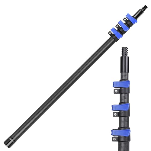 Carbon Fiber Extension Pole 3.5-12FT Telescoping Paint Roller Extendable Pole Lightweight Sturdy Extension Poles with Univ...