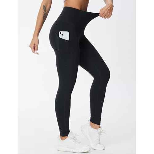 THE GYM PEOPLE Women's High Waist Yoga Pants Buttery Soft Stretchy Tummy Control Workout Athletic Leggings with Pockets