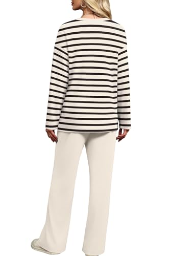 XIEERDUO Lounge Sets for Women 2 Piece V Neck Button Matching Sweatsuit Loungewear Fall Outfits Fashion Clothing Pajamas