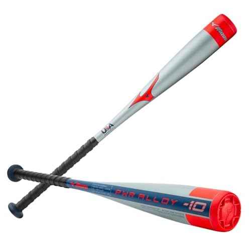 Mizuno PWR ALLOY -10 USA Youth Baseball Bat | 2 5/8 inch Barrel | 1 Piece Aluminum | Aerospace Grade Alloy | Multiband Barrel | Cushioned Grip