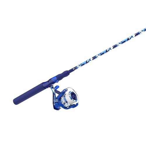 Zebco Splash Spinning Reel and Fishing Rod Combo, Fiberglass Rod, 2-Bearings, All Metal Gears, 5.2:1 Gear Ratio