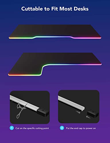 Govee RGBIC Gaming Lights, 10ft Neon Rope Lights Soft Lighting for Gaming Desks, LED Strip Lights Syncing with Razer Chrom...