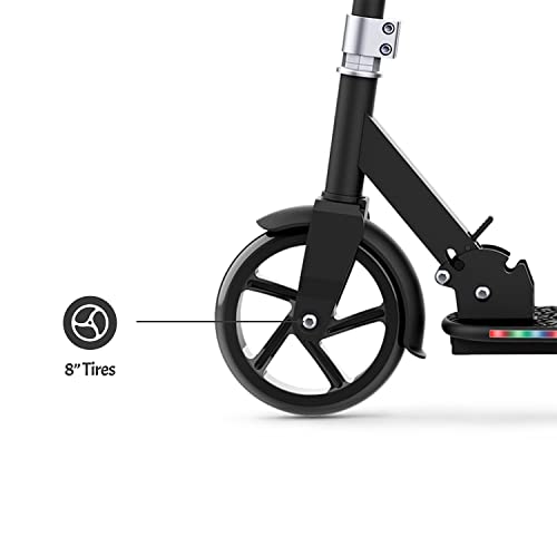 Jetson 2-Wheel Kick Scooter, Sturdy Wide Deck, Height Adjustable Handlebar, Rear Brake, Easy-Folding Mechanism, 8 inch wheels