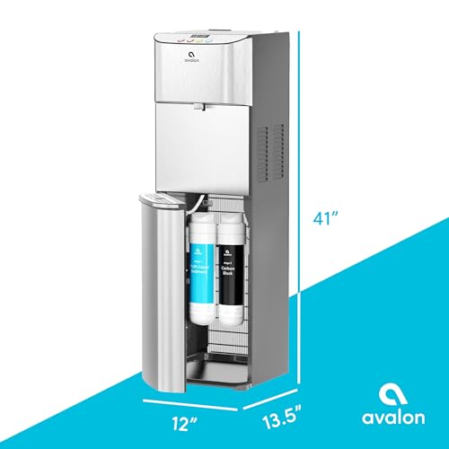 Avalon Self Cleaning Bottleless Water Cooler Water Dispenser - 3 Temperature Settings - Hot, Cold & Room Water, Durable St...