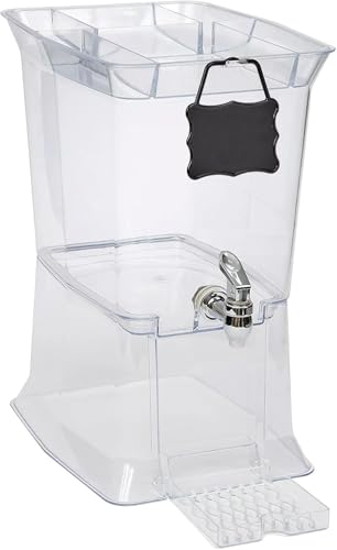 Buddeez Tritan Beverage Dispenser with Party Top Lid and Drip Tray - 2.5 Gallon Drink Dispenser - Drink Dispenser - BPA Free