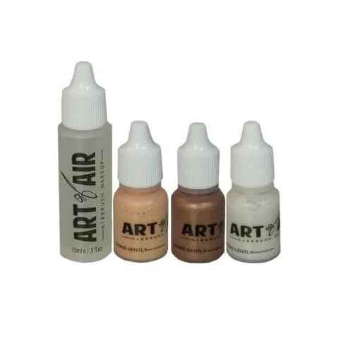 Professional Airbrush Cosmetic Makeup System/Fair to Medium Shades 6pc Foundation Set with Blush, Bronzer, Shimmer and Primer Makeup Airbrush Kit