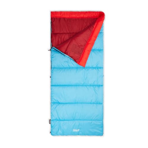 Coleman Flatlands 30/40/50°F Sleeping Bag, Made from 100% Recycled Material, Big & Tall Options, Cool-Weather Sleeping Bag...