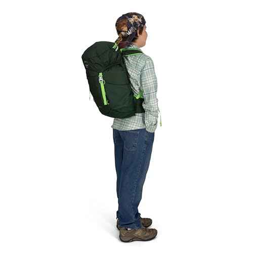 Osprey Jet 18L Kid's Hiking Backpack, Green Canopy