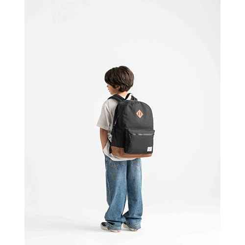 Herschel Supply Co. Heritage Backpack, Black/Saddle Brown (Limited Edition), Youth-26L