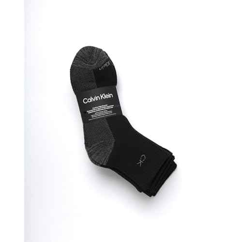 Calvin Klein Mens Socks - Athletic Cushioned High Quarter Cut Socks (6 Pack)