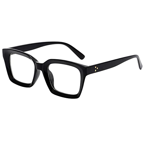 Kursan Classic Non Prescription Clear Lens Black Glasses for Women Men Thick Square Frame Eyeglasses