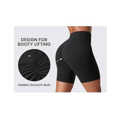 CRZ YOGA Secretsculpt Butterlift Biker Shorts 6"- No Front Seam High Waist Womens Workout Gym Booty Scrunch Butt