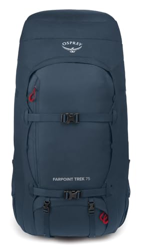 Osprey Farpoint Trek 75L Men's Travel Backpack, Muted Space Blue