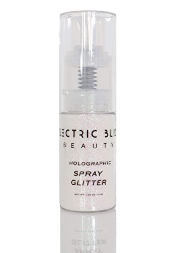Iridescent White Glitter Spray - 30g Loose, Face, Hair, Eye & Body Glitter for Women - Rave & Festival Accessory - Cosmeti...