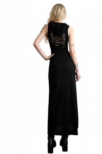 CAPE CLIQUE Rave Outfits for Women Festival Sexy Halloween Costume High Slit Sheer Gothic Dress with Hood Swimsuit Cover Ups