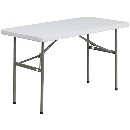 Flash Furniture Elon 4' Rectangular All-Occasion Plastic Folding Event Table, Folding Banquet Table for Indoor/Outdoor Eve...