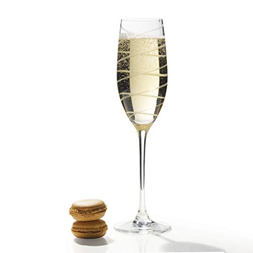 Mikasa Crystal Cheers Champagne Flutes, Set of 4, 8 fluid ounces