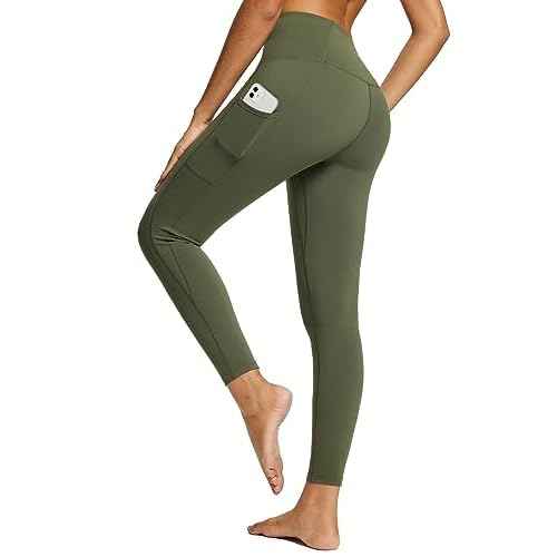 baleaf Nuleaf High Waisted Workout Leggings for Women 25" - Buttery Soft Tummy Control Gym Fitness Yoga 7/8 Pant with Pockets