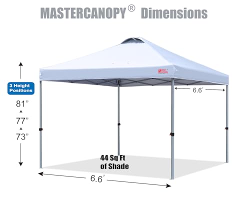 MASTERCANOPY Durable Pop-up Canopy Tent with Roller Bag (White)