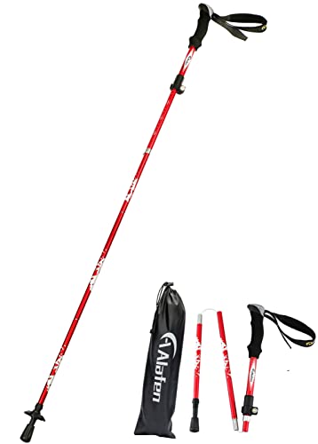 A ALAFEN Aluminum Collapsible Ultralight Travel Trekking Hiking Pole for Men and Women (Fits 5'3" - 6'2")