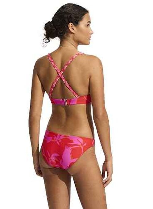 Seafolly Women's Standard Dd Cup Scoop Neck Halter Bikini Top Swimsuit, Birds of Paradise Chilli Red