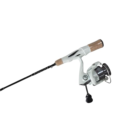 Nordic Legend Carbon Fiber Construction Ice Fishing Rod and Reel Combo with Stainless Steel Guide Loops, 26”/28”/30”/32”/3...