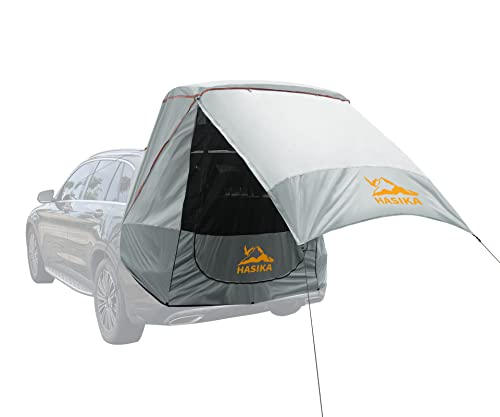 Hasika Canopy Tent Easy Set Up Sun Shade with Mesh Netting for Camping Road Trip Park Waterproof 3000MM UPF 50+ Gray