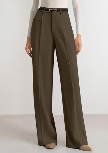 PRETTYGARDEN Womens Wide Leg Dress Pants 2026 Business Casual Flowy Work Palazzo Pants High Waisted Slacks Trousers