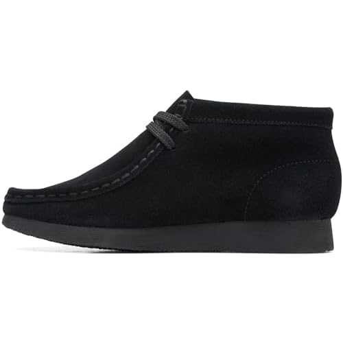 Clarks - Kids Wallabee O Boot, Color Black Suede, Size: 7 W US Big Kid