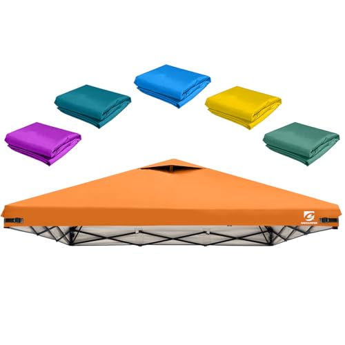 10x10 Pop Up Canopy Replacement Top Cover with Air Vent for Straight Leg Canopy Tent, Waterproof for Outdoor Garden Patio ...