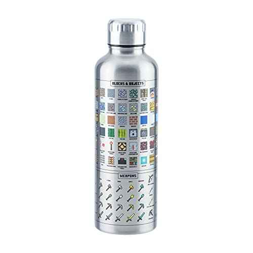 Paladone Minecraft Metal Water Bottle | Officially Licensed Gaming Merchandise