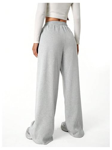 Verdusa Girl's Bowknot Baggy Sweatpants Lightweight Straight Leg Athletic Pants with Pockets