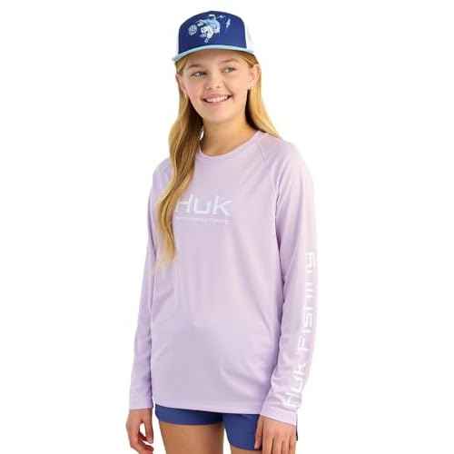 HUK Boys Pursuit Solid Long Sleeve Shirt, Fishing Shirt for Kids