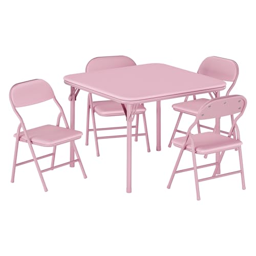 GAOMON 5 Piece Set Folding Table and Chairs Set, Boys and Girls Activity Table and Chairs Set for Dining Room,Daycare,Clas...