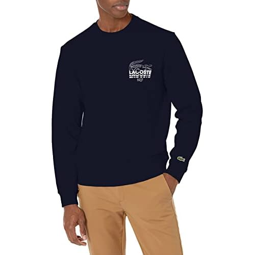 Lacoste Adult Long Sleeve Bold Print Crewneck Sweatshirt