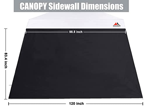 SCOCANOPY SideWall for 10x10ft Slant Leg Canopy Frame, 3 Pack SunWall Only (Black)