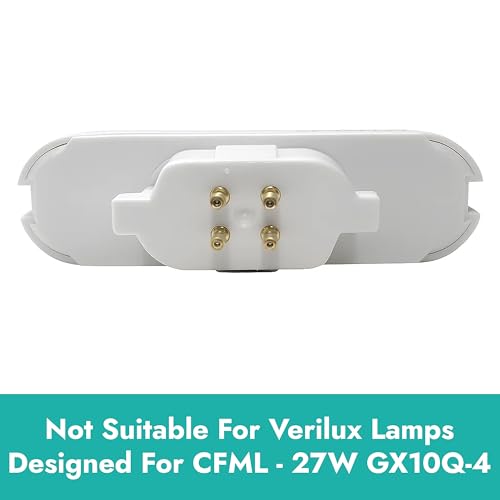 ARSUK 27W 4-Pin GX10Q-4 CFL Bulb, 6500K Daylight | FML27 Lamp Quad Tube 4-Prong Light Bulb Plug-in Compact Fluorescent Light 27 Watt Replacement Lamp for Desk, Office Reading Lamp Bulb