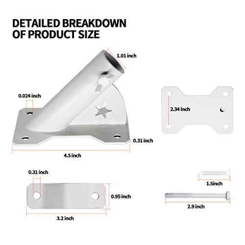 Flag Pole Holder Heavy Duty Flag Pole Holder Mounting Bracket for House Balcony Railing Deck Fence Wall.JOYVAKA.Flag Pole ...