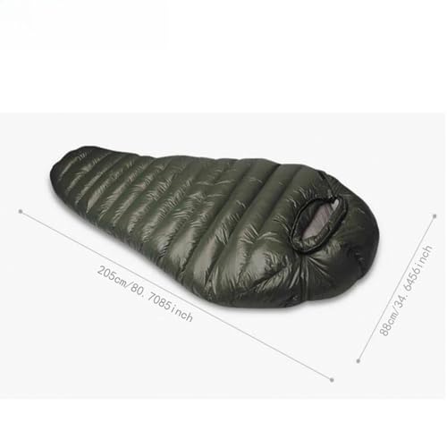Ultralight Down Sleeping Bag for Cold Weather Camping - Water Resistant Nylon Shell with Soft Polyester Lining for Comfort...