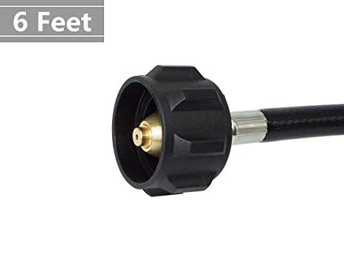 DOZYANT 6 Feet Propane Adapter Hose 1 lb to 20 lb Converter Replacement for QCC1 / Type1 Tank Connects 1 LB Bulk Portable ...