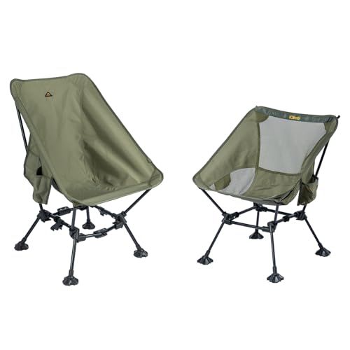 iClimb 1 Anti-Sink Large Feet Chair and 1 Two-Heights Light Compact Anti-Sinking Chair, Ultralight Compact for Adults Outd...