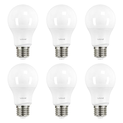 Linkind A19 LED Light Bulbs Dimmable, 40 Watt Equivalent, E26 Base, 2700K Soft White, 5W 450 Lumens CRI80+, 120V, UL Liste...