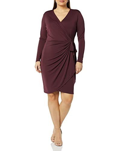 Amazon Essentials Women's Long Sleeve Classic Wrap Dress (Available in Plus Size)